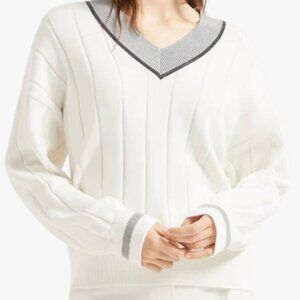 Brunello Cucinelli Cotton Flat Rib Sweater With Precious Neckline